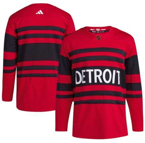 Men%27s Detroit Red Wings Blank Red 2022-23 Reverse Retro Stitched Jersey Dzhi